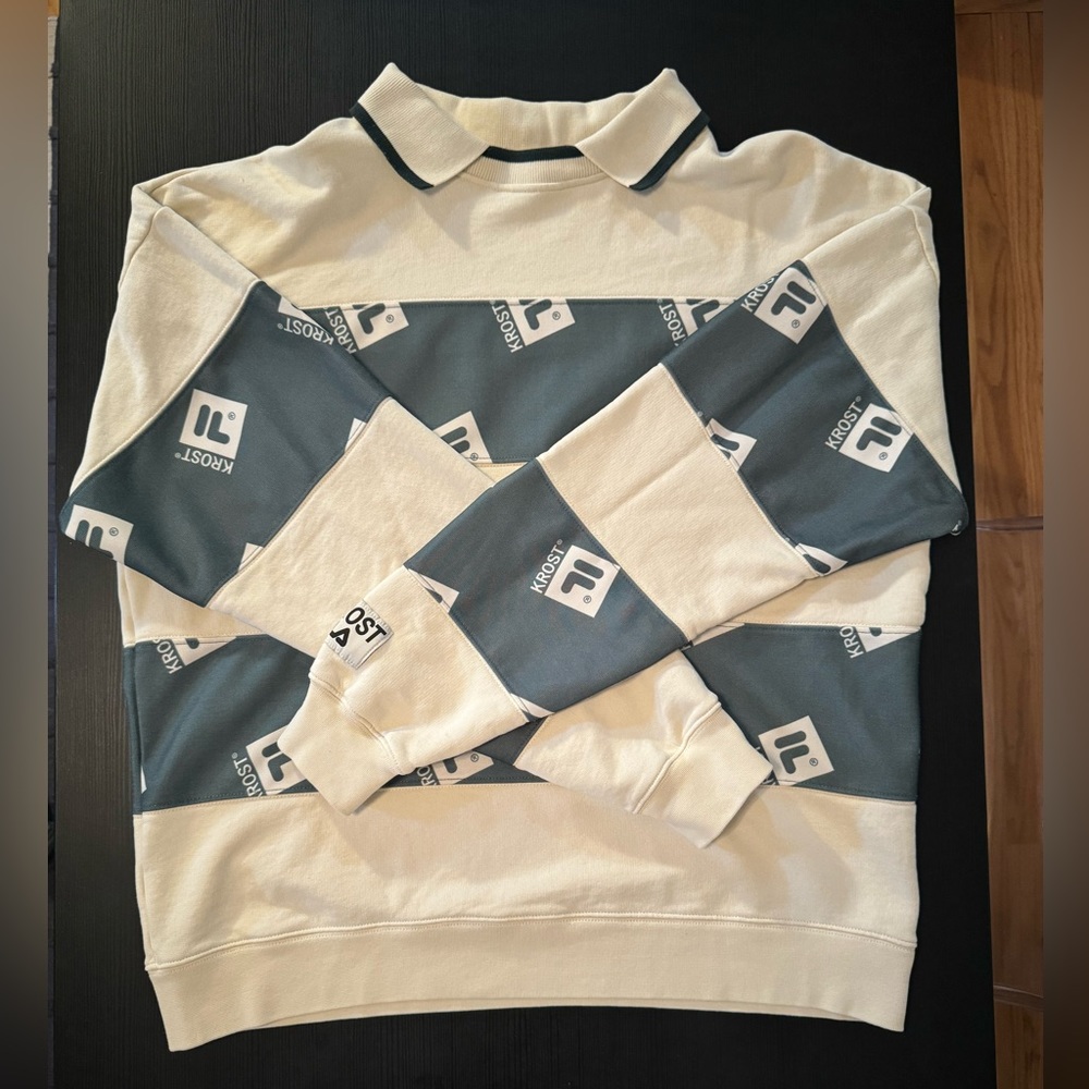 KROST X FILA Striped Collared Sweatshirt